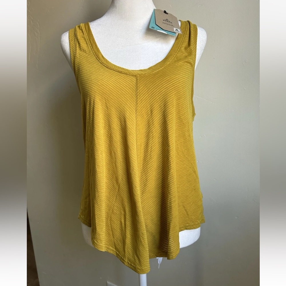 ▶️ Prana m Tank Top Women XS Yellow Scoop Neck Flowy Gorpcore Lightweight NWT - Picture 8 of 8